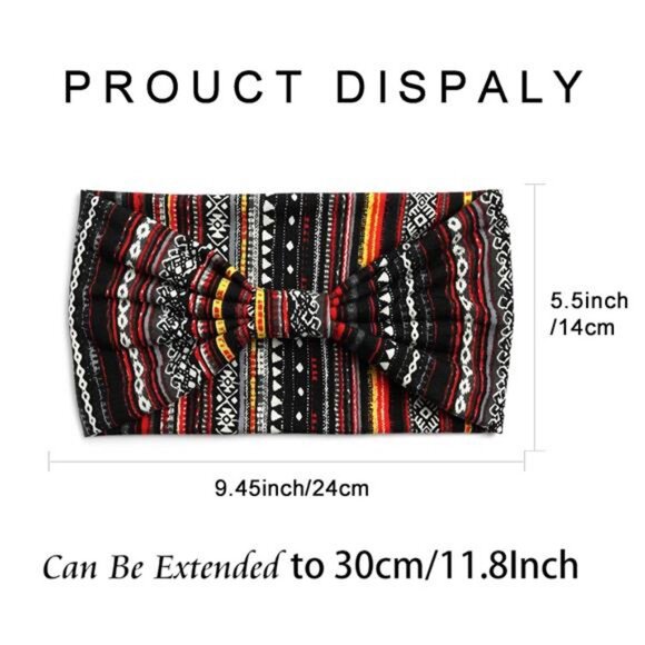 Boho Headbands For Women Fashion Stretch Wide Hair Bands Knoted Turban Head - Picture 2 of 8